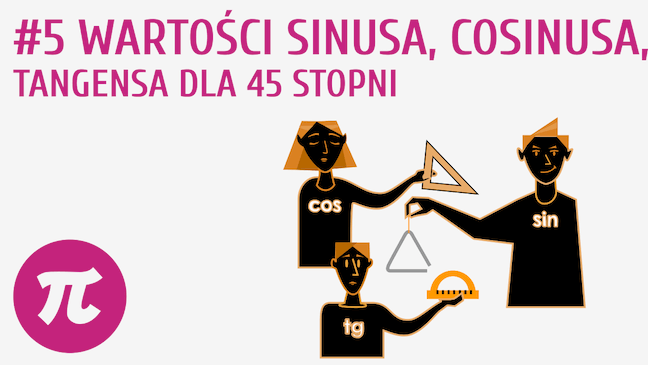 Wartości sinusa, cosinusa, tangensa dla 45 stopni